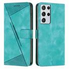 For Samsung Galaxy S21 Ultra 5G Dream Triangle Leather Phone Case with Long Lanyard(Green) - 1