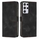 For Samsung Galaxy S21 Ultra 5G Dream Triangle Leather Phone Case with Long Lanyard(Black) - 1