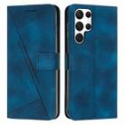 For Samsung Galaxy S22 Ultra 5G Dream Triangle Leather Phone Case with Long Lanyard(Blue) - 1