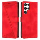 For Samsung Galaxy S22 Ultra 5G Dream Triangle Leather Phone Case with Long Lanyard(Red) - 1