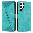 For Samsung Galaxy S22 Ultra 5G Dream Triangle Leather Phone Case with Long Lanyard(Green) - 1