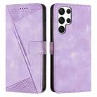 For Samsung Galaxy S22 Ultra 5G Dream Triangle Leather Phone Case with Long Lanyard(Purple) - 1