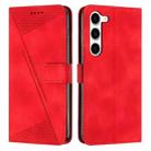 For Samsung Galaxy S23 5G Dream Triangle Leather Phone Case with Long Lanyard(Red) - 1