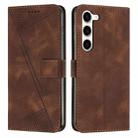 For Samsung Galaxy S23 5G Dream Triangle Leather Phone Case with Long Lanyard(Brown) - 1