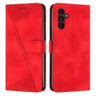 For Samsung Galaxy S23 FE 5G Dream Triangle Leather Phone Case with Long Lanyard(Red) - 1
