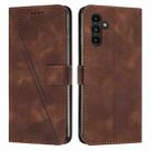 For Samsung Galaxy S24 Dream Triangle Leather Phone Case with Long Lanyard(Brown) - 1