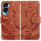 For Honor 90 Lite Tiger Embossing Pattern Flip Leather Phone Case(Brown) - 1