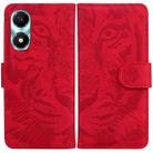 For Honor X5 Plus / Play 40C Tiger Embossing Pattern Flip Leather Phone Case(Red) - 1