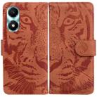 For Honor X5 Plus / Play 40C Tiger Embossing Pattern Flip Leather Phone Case(Brown) - 1