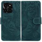 For Honor X6a Tiger Embossing Pattern Flip Leather Phone Case(Green) - 1