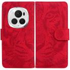 For Honor Magic6 Pro Tiger Embossing Pattern Flip Leather Phone Case(Red) - 1