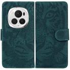 For Honor Magic6 Pro Tiger Embossing Pattern Flip Leather Phone Case(Green) - 1