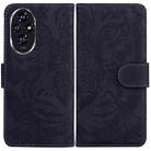 For Honor 200 Tiger Embossing Pattern Flip Leather Phone Case(Black) - 1