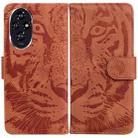 For Honor 200 Tiger Embossing Pattern Flip Leather Phone Case(Brown) - 1