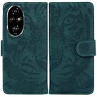 For Honor 200 Pro Tiger Embossing Pattern Flip Leather Phone Case(Green) - 1