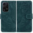 For Honor 200 Lite Global Tiger Embossing Pattern Flip Leather Phone Case(Green) - 1