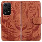 For Honor 200 Lite Global Tiger Embossing Pattern Flip Leather Phone Case(Brown) - 1