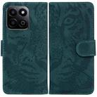 For Honor Play 60 Plus Tiger Embossing Pattern Flip Leather Phone Case(Green) - 1