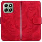 For Honor X6b Tiger Embossing Pattern Flip Leather Phone Case(Red) - 1