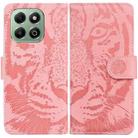 For Honor X6b Tiger Embossing Pattern Flip Leather Phone Case(Pink) - 1