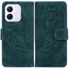 For Honor X60i Tiger Embossing Pattern Flip Leather Phone Case(Green) - 1