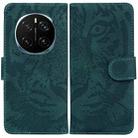 For Honor Magic7 Pro Tiger Embossing Pattern Flip Leather Phone Case(Green) - 1