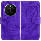 For Honor Magic7 Pro Tiger Embossing Pattern Flip Leather Phone Case(Purple) - 1