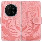 For Honor Magic7 Pro Tiger Embossing Pattern Flip Leather Phone Case(Pink) - 1