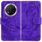 For Honor X9c Tiger Embossing Pattern Flip Leather Phone Case(Purple) - 1