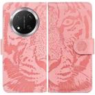 For Honor X9c Tiger Embossing Pattern Flip Leather Phone Case(Pink) - 1