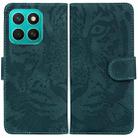 For Honor X8c 4G Tiger Embossing Pattern Flip Leather Phone Case(Green) - 1