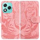 For Honor 400 Lite Tiger Embossing Pattern Flip Leather Phone Case(Pink) - 1