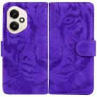 For Honor 400 Global 156.5mm Tiger Embossing Pattern Flip Leather Phone Case(Purple) - 1