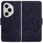 For Honor 400 Pro Global 160.8mm Tiger Embossing Pattern Flip Leather Phone Case(Black) - 1