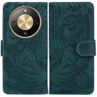 For Honor X70 5G Tiger Embossing Pattern Flip Leather Phone Case(Green) - 1