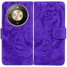 For Honor X70 5G Tiger Embossing Pattern Flip Leather Phone Case(Purple) - 1