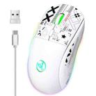 HXSJ T90 RGB Light Three-mode Wireless Gaming Mouse(White) - 1