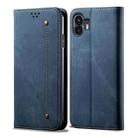 For Nothing Phone 2 Denim Texture Casual Style Flip Leather Case(Blue) - 1