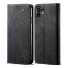 For Nothing Phone 2 Denim Texture Casual Style Flip Leather Case(Black) - 1