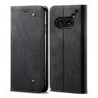 For Nothing Phone 2A Denim Texture Casual Style Flip Leather Case(Black) - 1