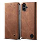 For Nothing CMF Phone 1 Denim Texture Casual Style Flip Leather Case(Brown) - 1