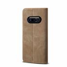 For Nothing Phone 3a Denim Texture Casual Style Flip Leather Case(Khaki) - 3