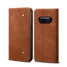 For Nothing Phone 3a Denim Texture Casual Style Flip Leather Case(Brown) - 1