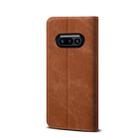 For Nothing Phone 3a Denim Texture Casual Style Flip Leather Case(Brown) - 3