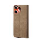 For Nothing CMF Phone 2 Pro Denim Texture Casual Style Flip Leather Case(Khaki) - 3