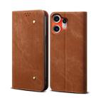 For Nothing CMF Phone 2 Pro Denim Texture Casual Style Flip Leather Case(Brown) - 1