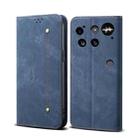For Nothing Phone 3 Denim Texture Casual Style Flip Leather Case(Blue) - 1
