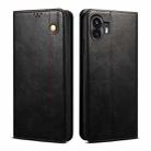 For Nothing Phone 2 Oil Wax Crazy Horse Texture Leather Phone Case(Black) - 1