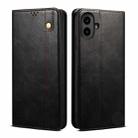 For Nothing CMF Phone 1 Oil Wax Crazy Horse Texture Leather Phone Case(Black) - 1