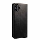 For Nothing CMF Phone 1 Oil Wax Crazy Horse Texture Leather Phone Case(Black) - 3